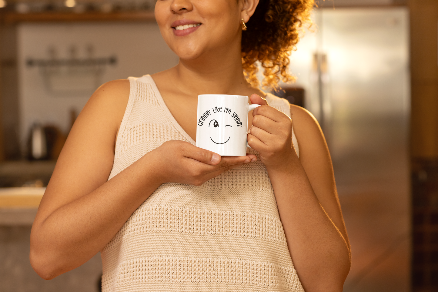 White glossy mug