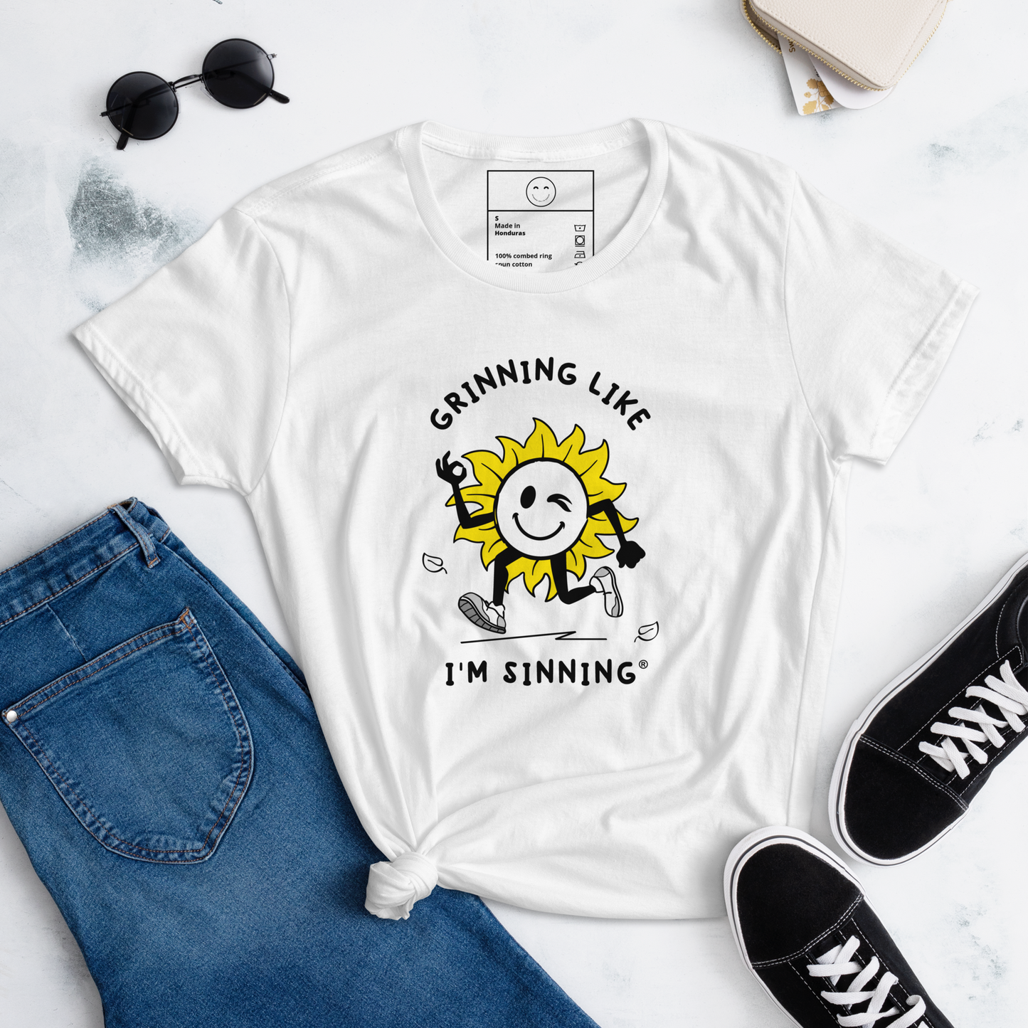 Women's short sleeve t-shirt-Sunflower