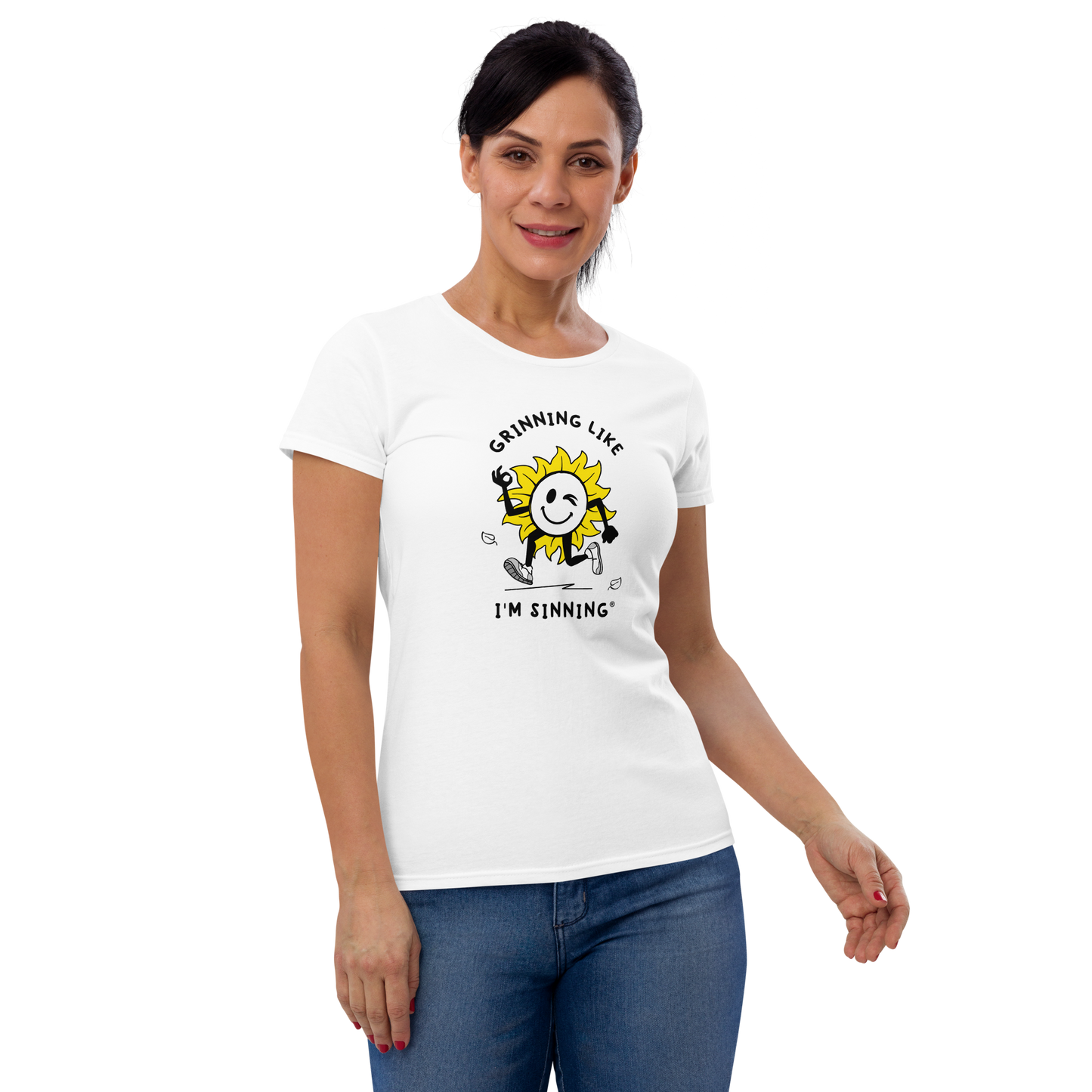 Women's short sleeve t-shirt-Sunflower