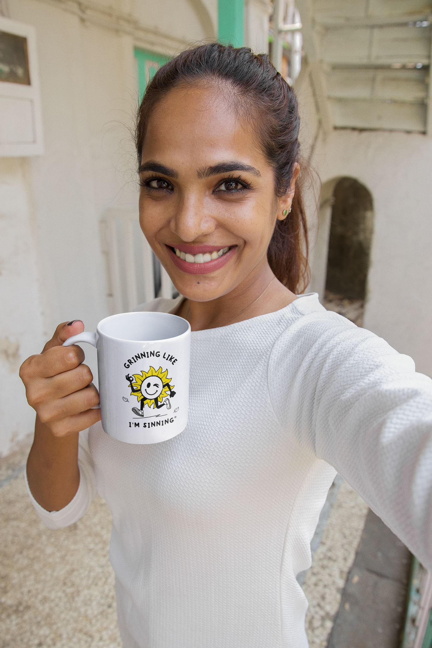 White glossy mug-Sunshine